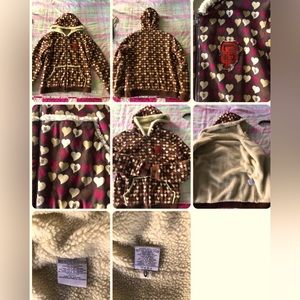 Hooded Sherpa lined Cotton Jacket. Giants baseball team Logo.